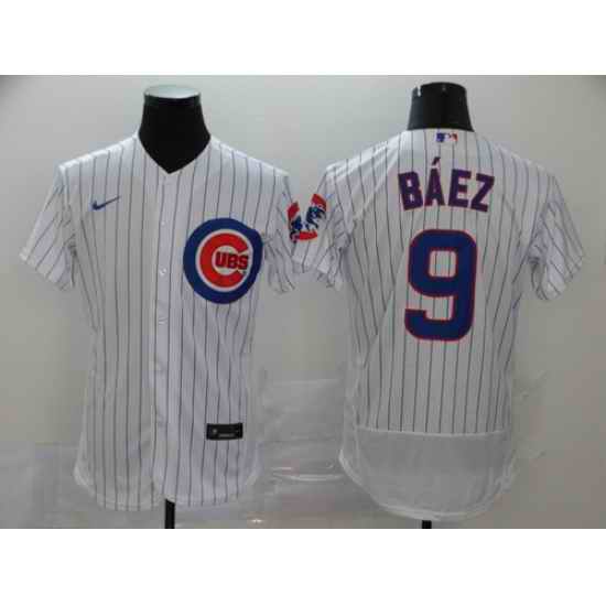 Cubs 9 Javier Baez White 2020 Nike Flexbase Jersey